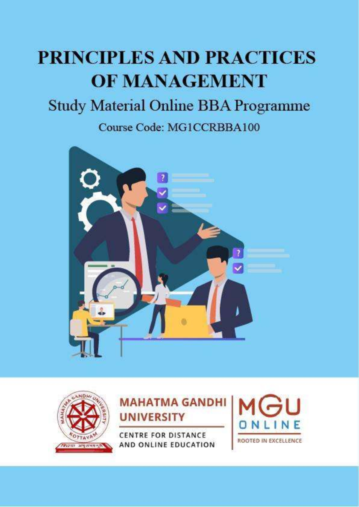MG1CCRBBA100 - Principles and Practices of Management - Unit 1 - Studocu