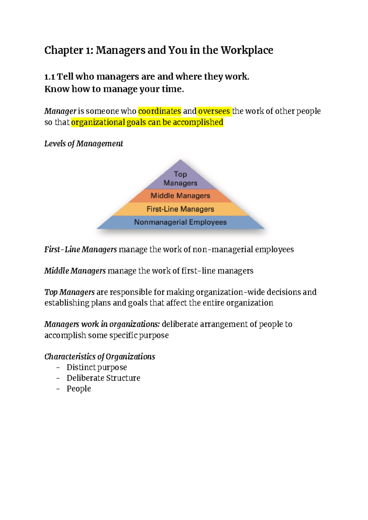 PM Chapter 1 - Prepare for final test - Chapter 1: Managers and You in ...