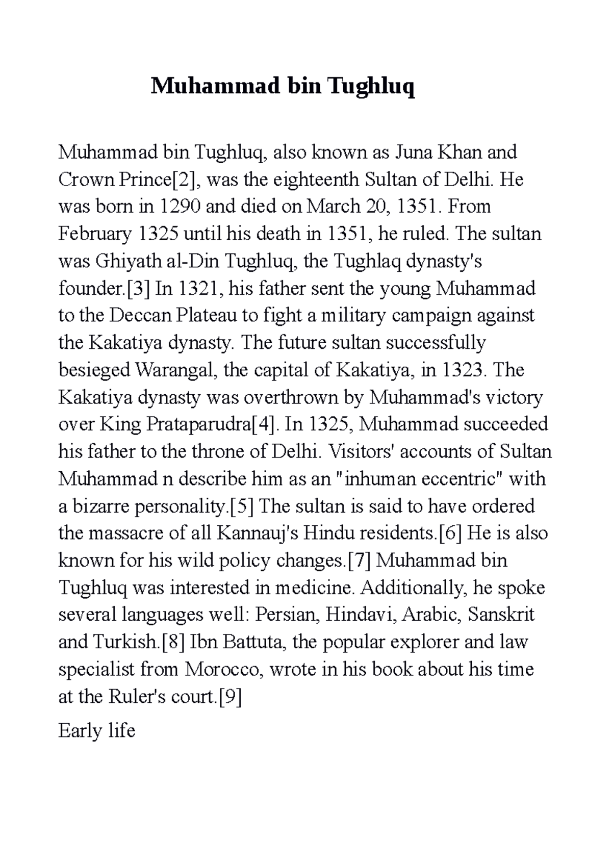 Muhammad Bin Tughlaq Policies
