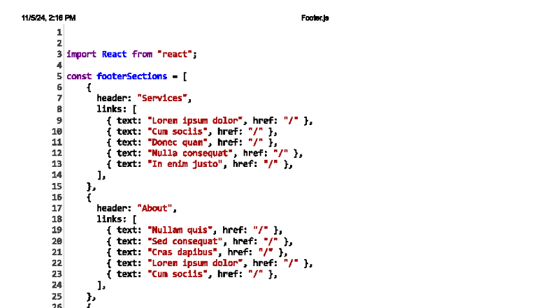 Footer Component - Ssdd Code Implementation Guide - Studocu