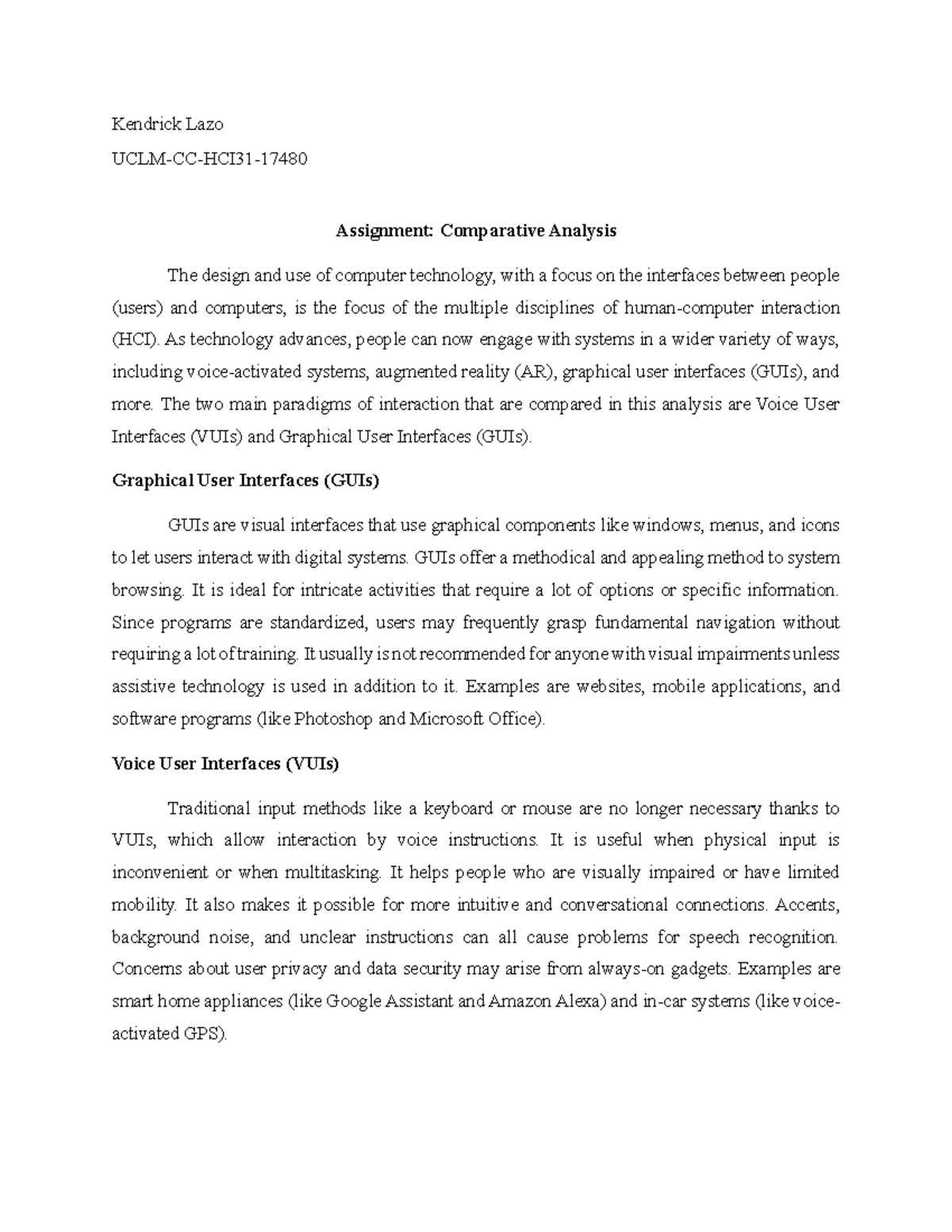 Comparative Analysis - As technology advances, people can now engage ...