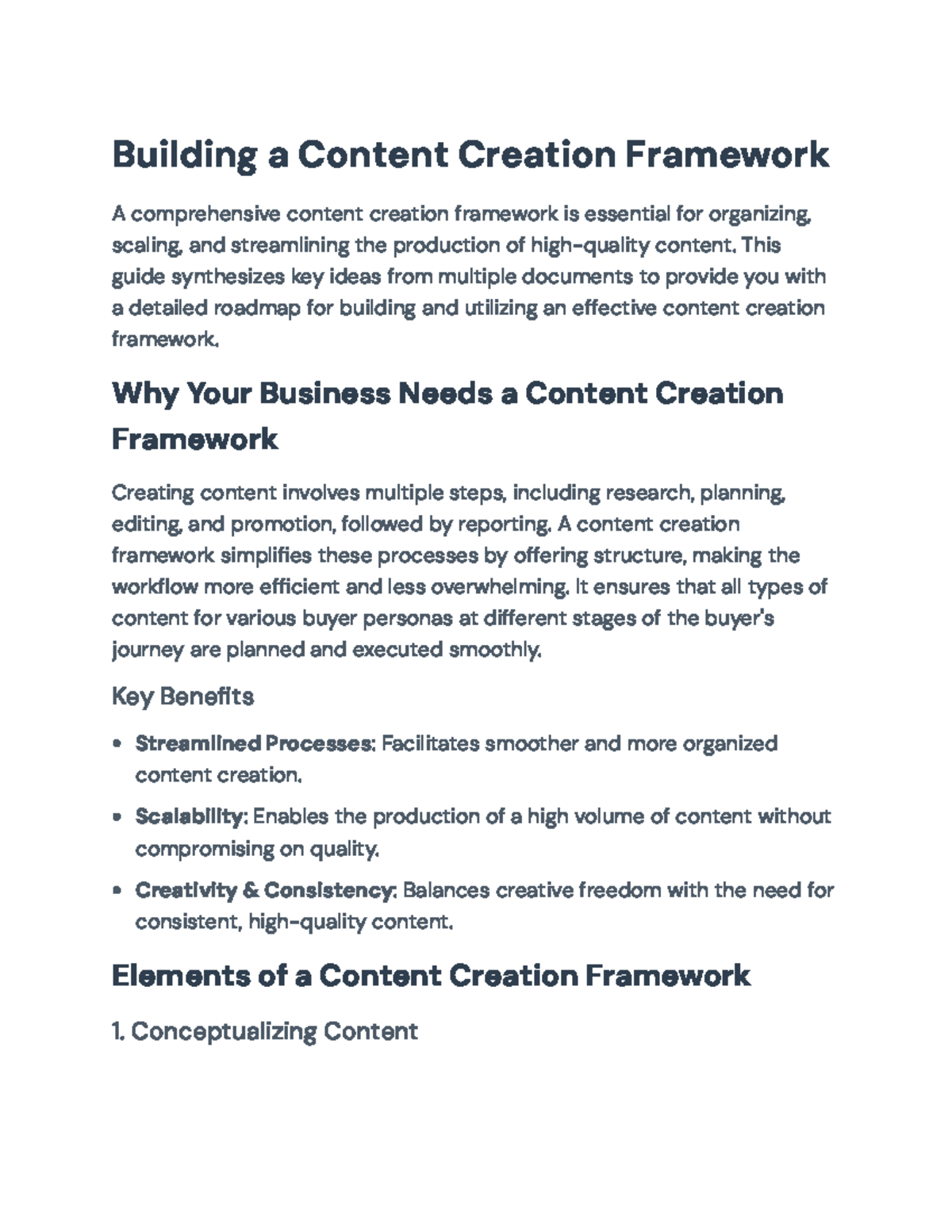Building an Effective Content Creation Framework: A Comprehensive Guide ...