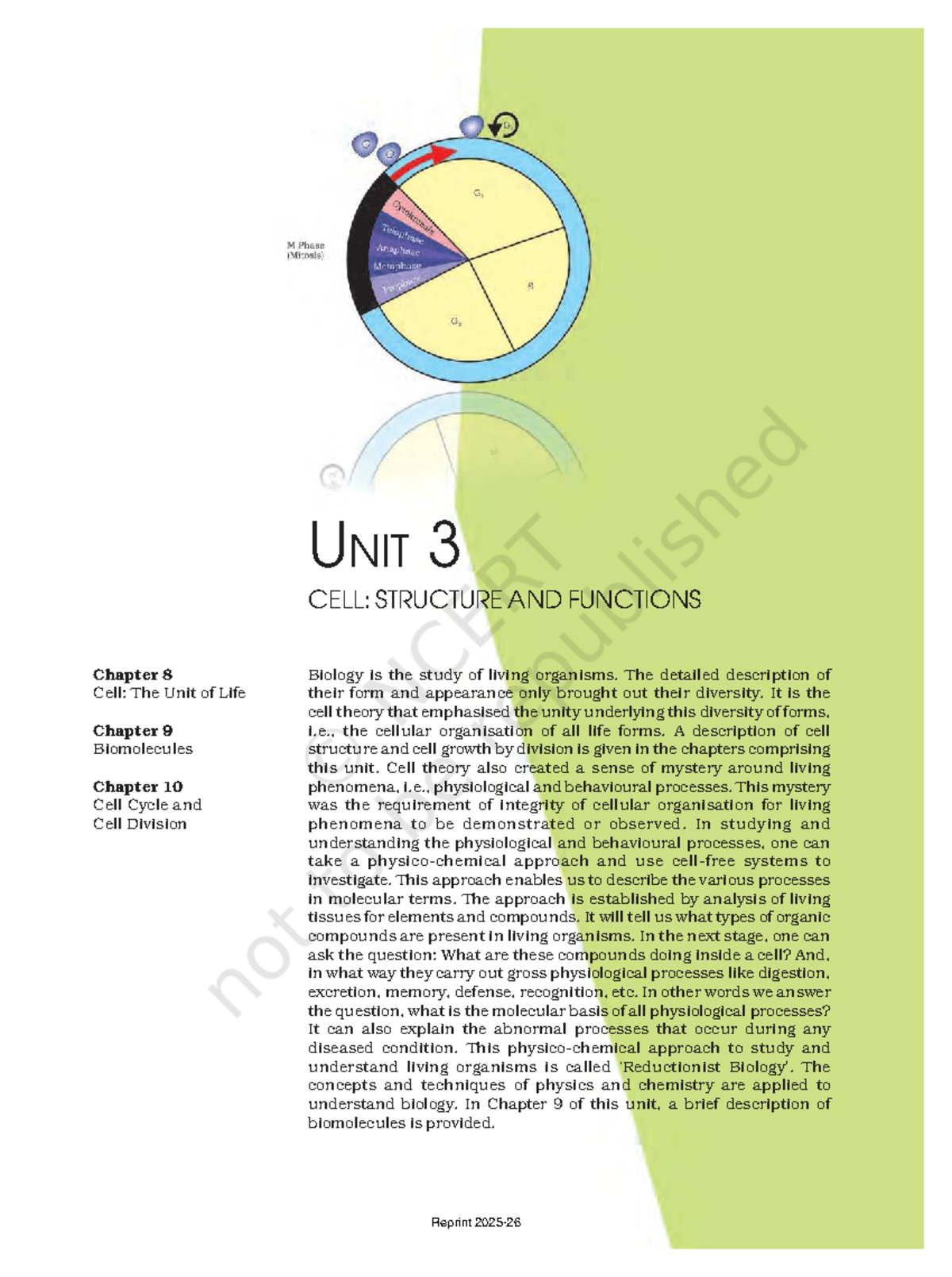 UNIT 3: CELL STRUCTURE & FUNCTIONS - Class 12 Biology Notes - Studocu
