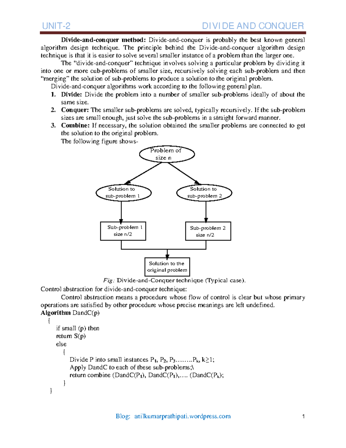 DIVIDE AND CONQUER Method: Overview and Applications in Algorithms ...