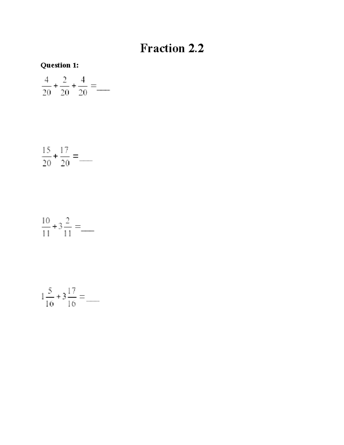 Fraction 2 - Math Practice Questions and Solutions - Studocu