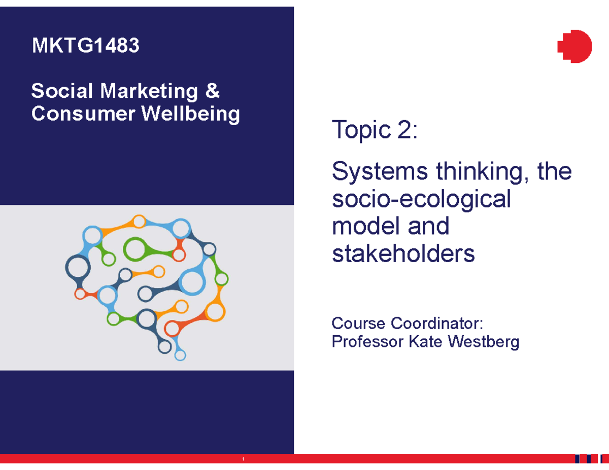 MKTG1483 Topic 2 Systems thinking - Adapted from Berman et. al, Retail ...