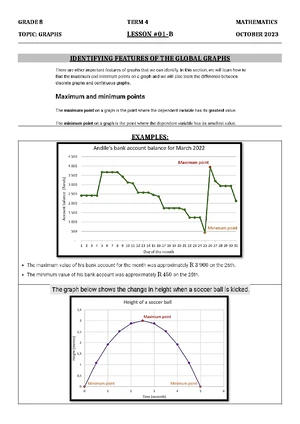Grade 8 Term 4 Math - Lesson on Graphs: Analysis & Types - Studocu