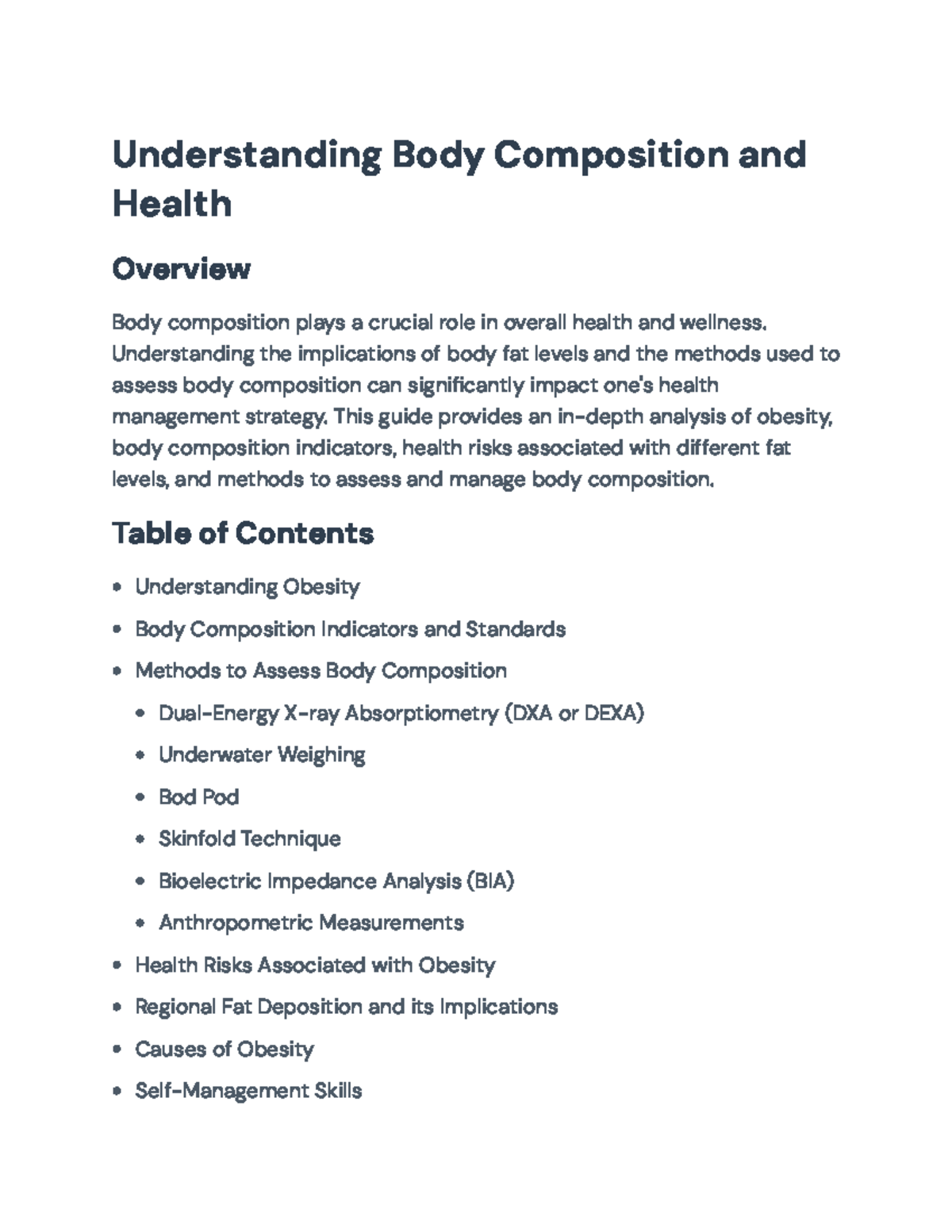 Understanding Body Composition and Health Risks: A Comprehensive Guide ...