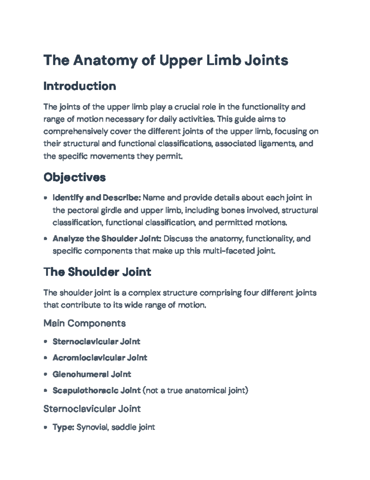 Upper Limb Joints Anatomy: Structure, Function, and Mobility Insights ...