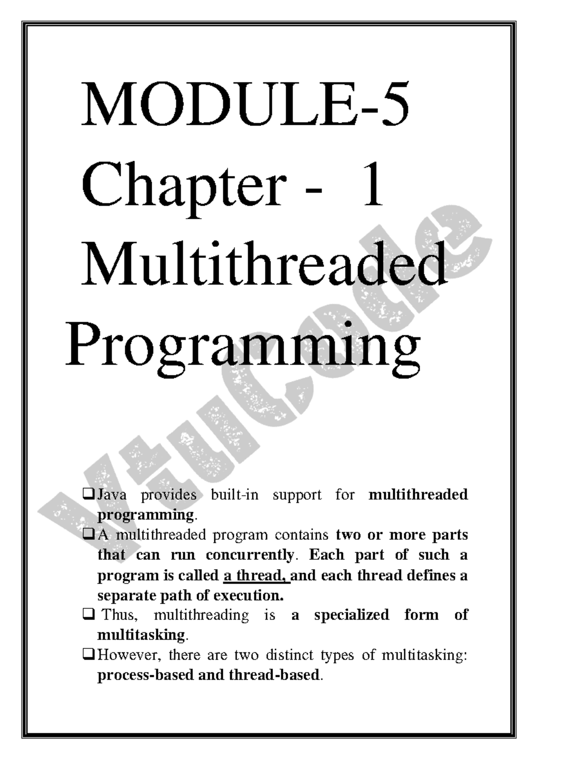 Module-5-java - it is very good - MODULE- 5 Chapter - 1 Multithreaded ...