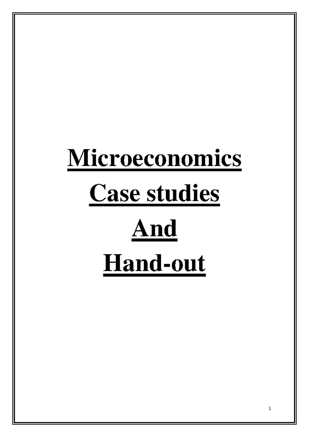 Microeconomics Case Studies: Insights and Analysis (ECO 101) - Studocu