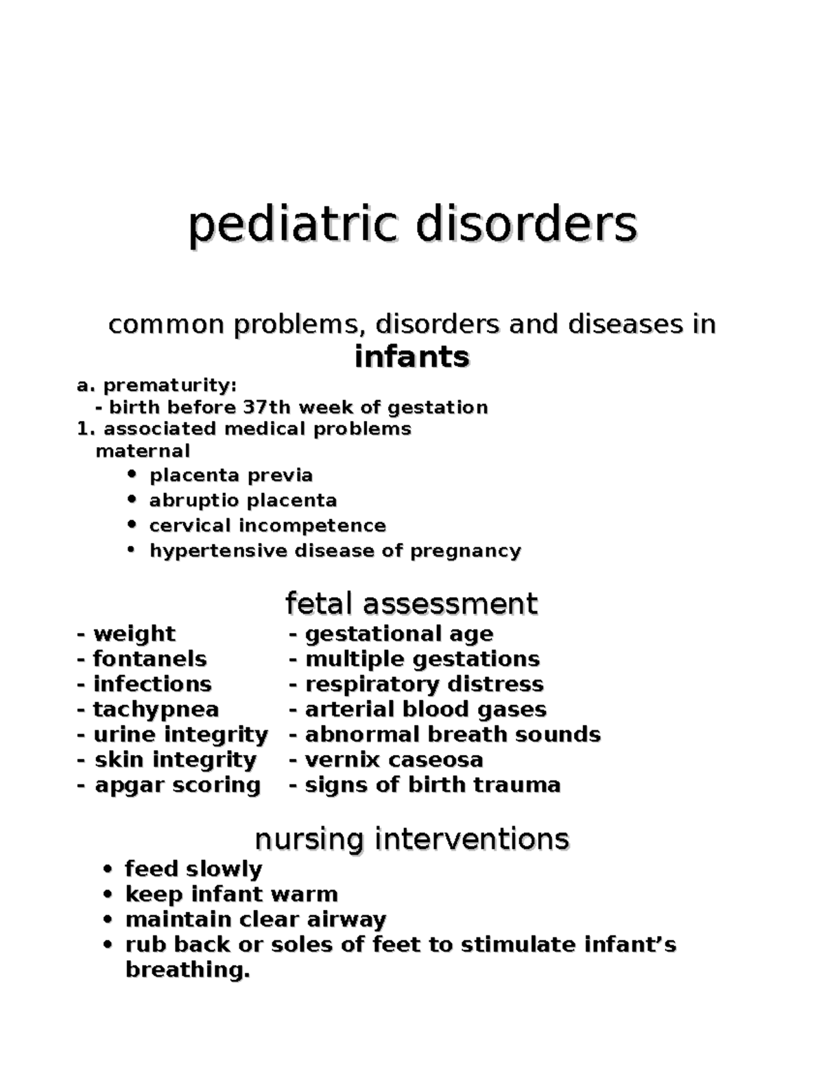 Pediatrics 101: Comprehensive Review of Common Disorders in Infants ...