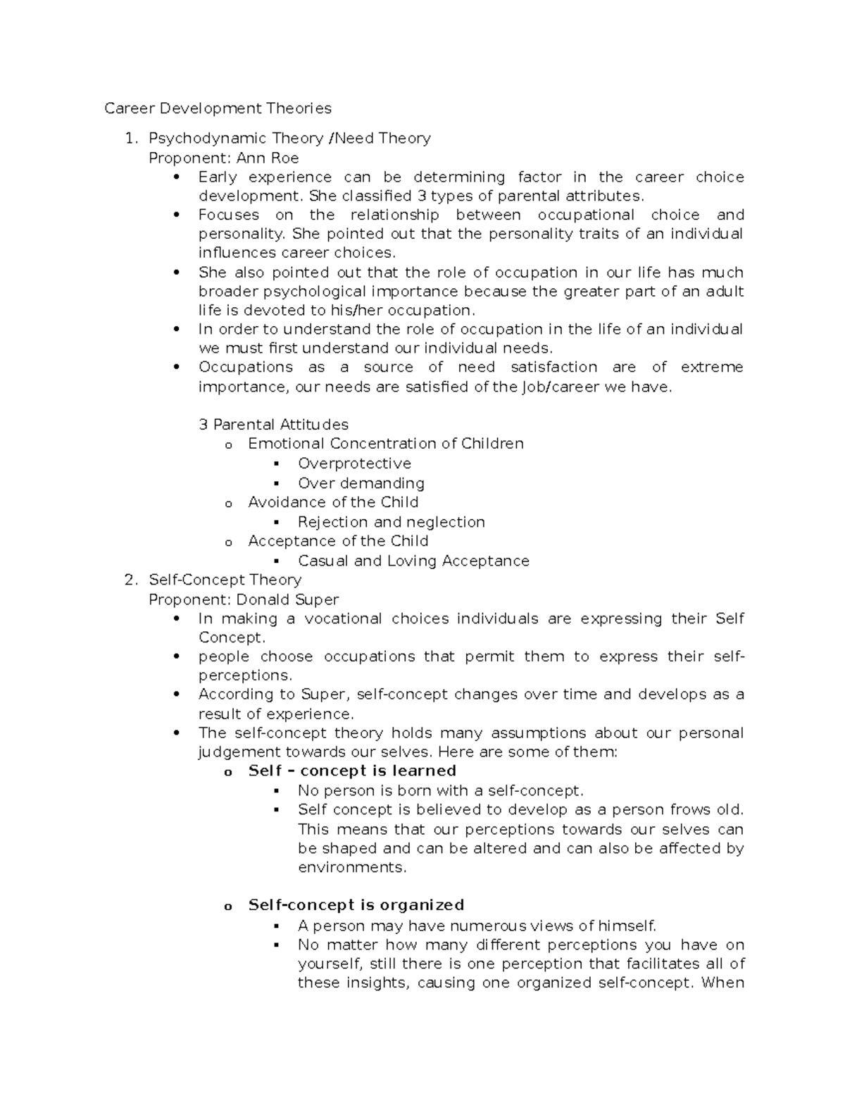 Career Development Theories: Key Concepts and Influential Models - Studocu