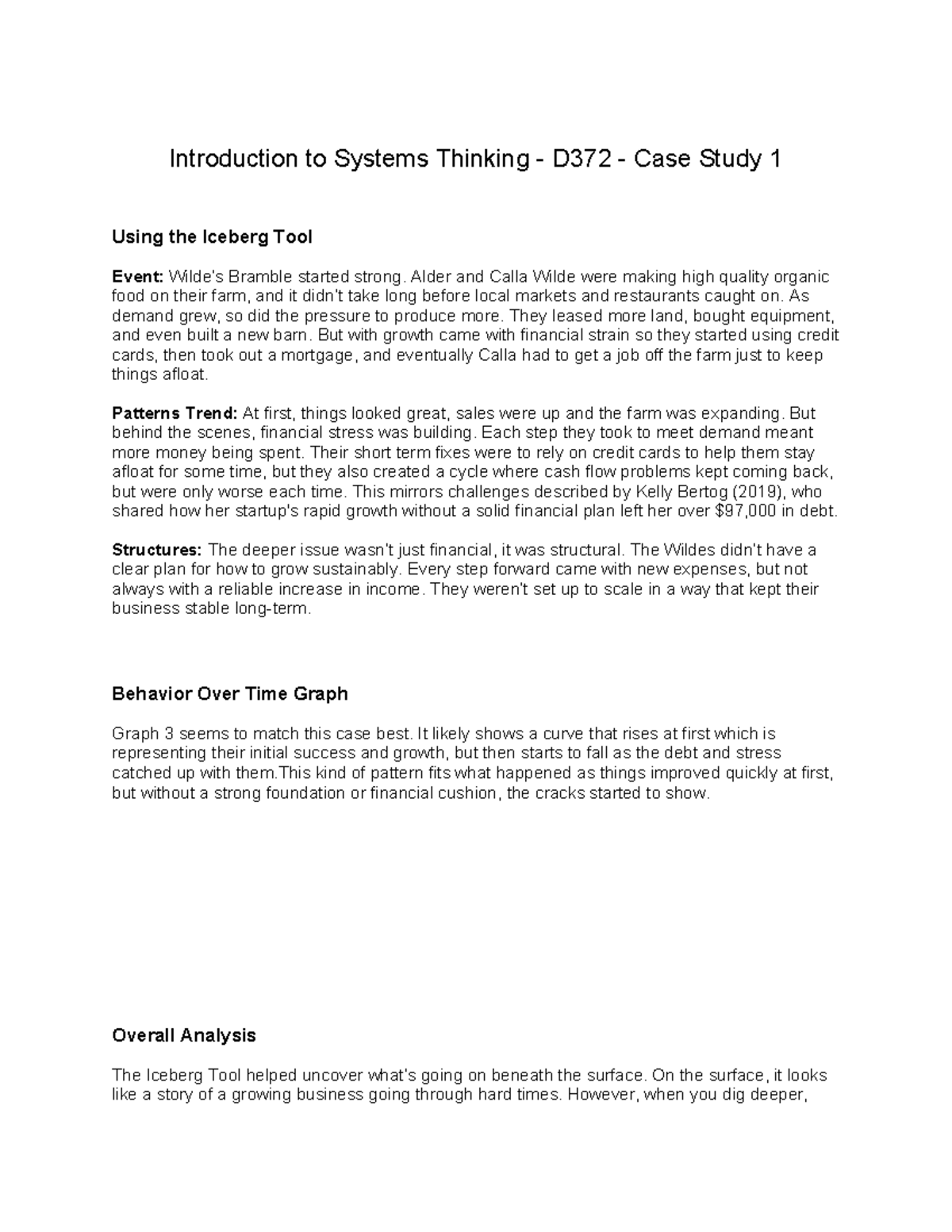 Case Study 1: Introduction to Systems Thinking - D372 Analysis - Studocu