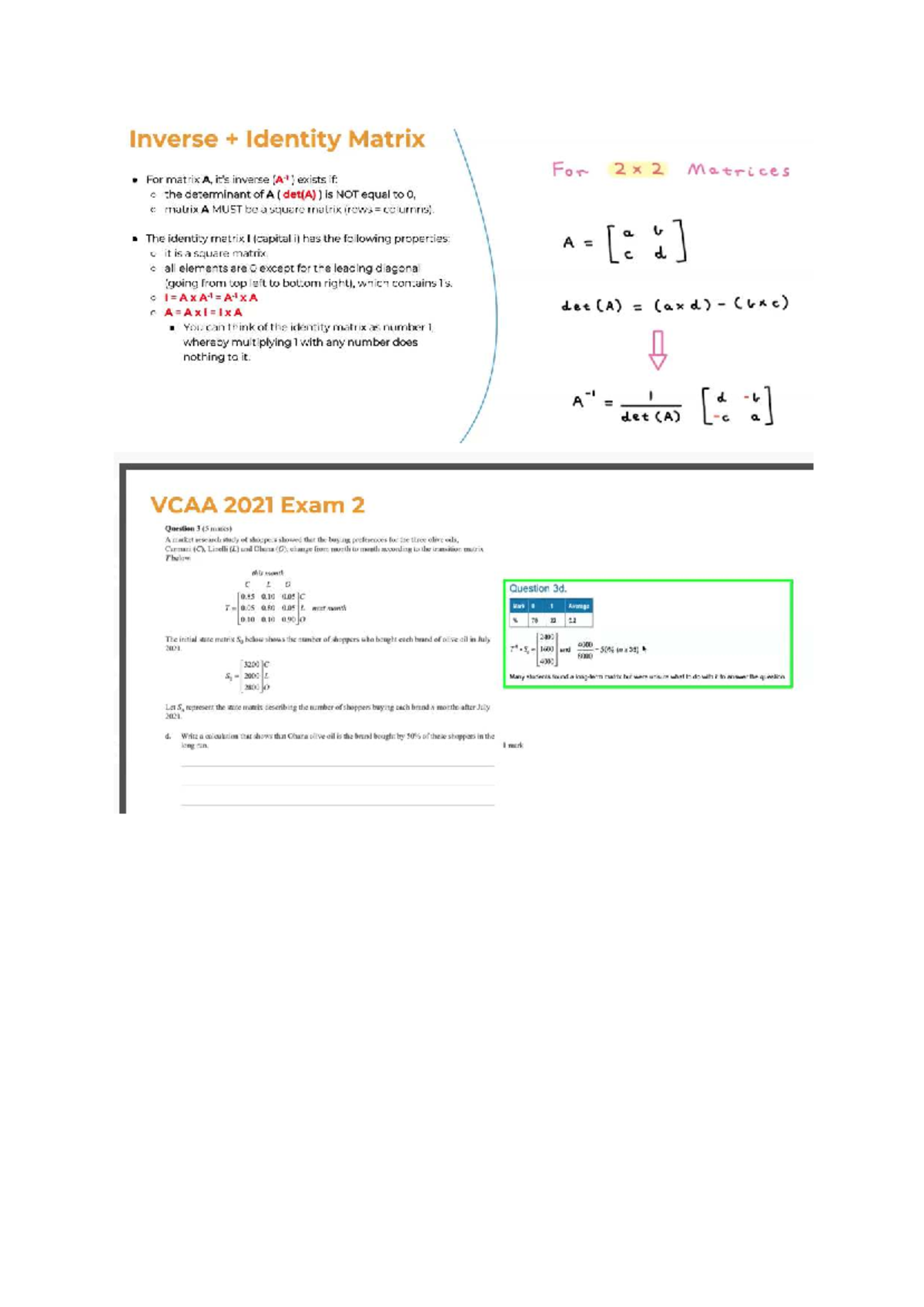 Inverse Identity Matrix & Transition Matrix Analysis for GM 2021 Exam ...