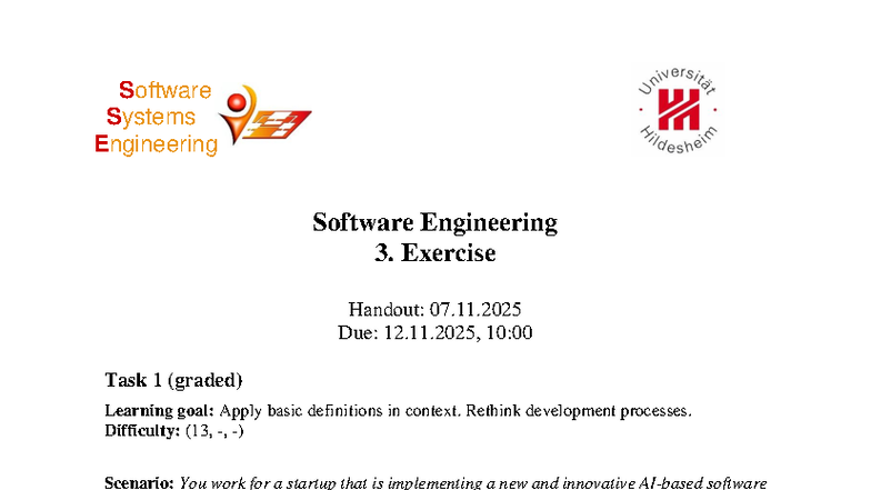 Software Engineering 3: Exercise 03 - Graded Task on Development ...