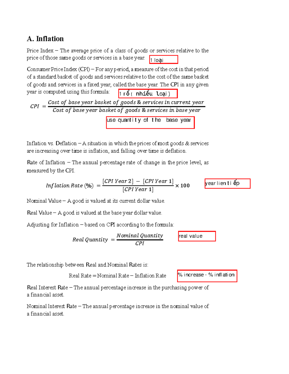 P05A. Inflation - Consumer Price Index and Economic Impact Notes - Studocu