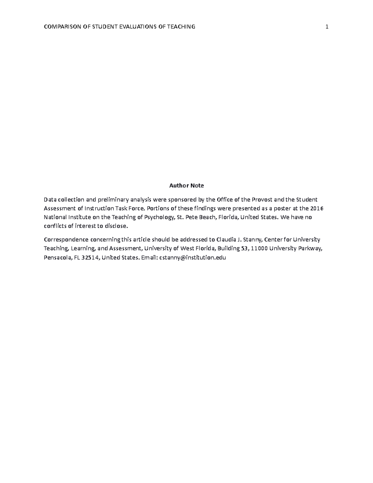 Assignment 2 - Author Note Data collection and preliminary analysis ...