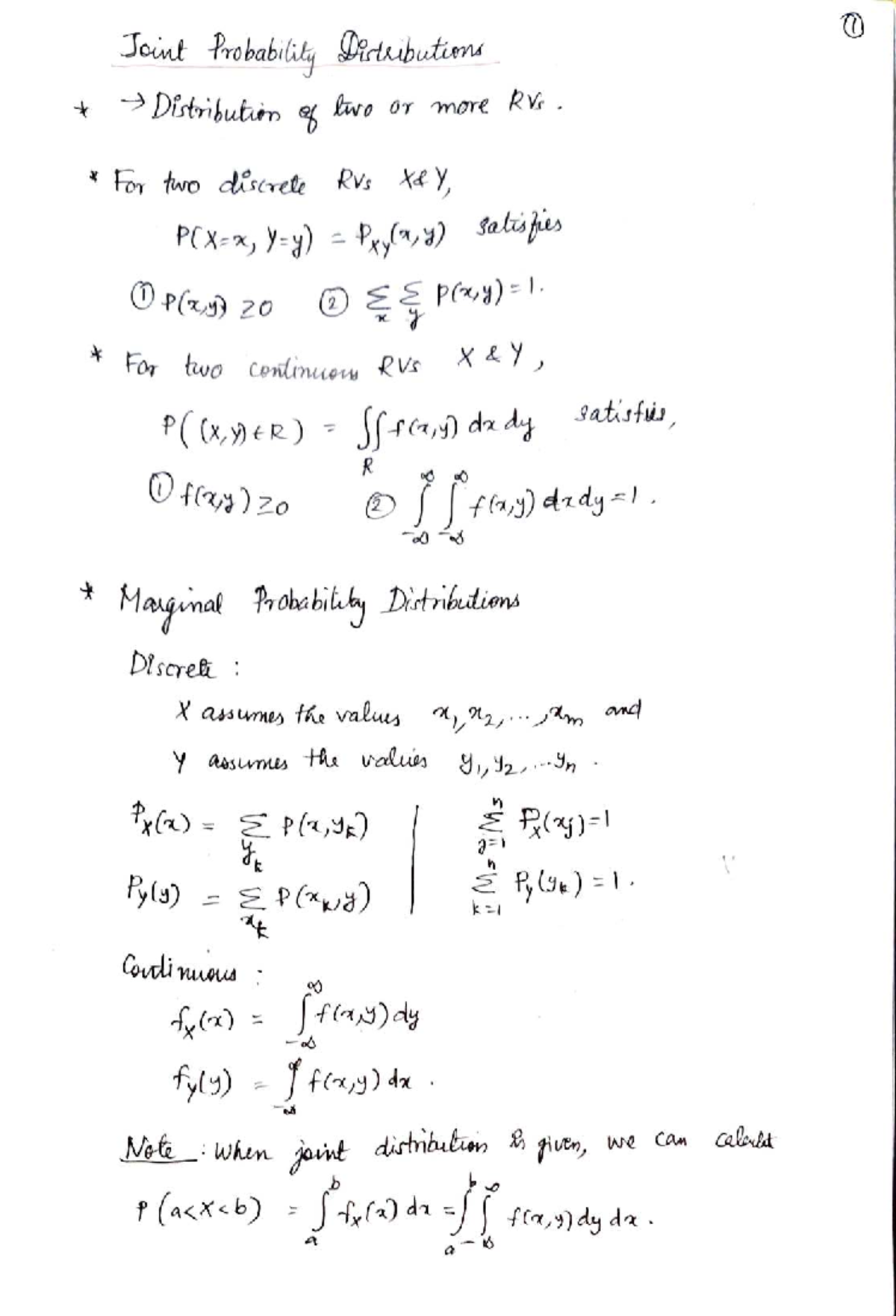 Joint Probability Distributions: Analysis of Discrete and Continuous ...