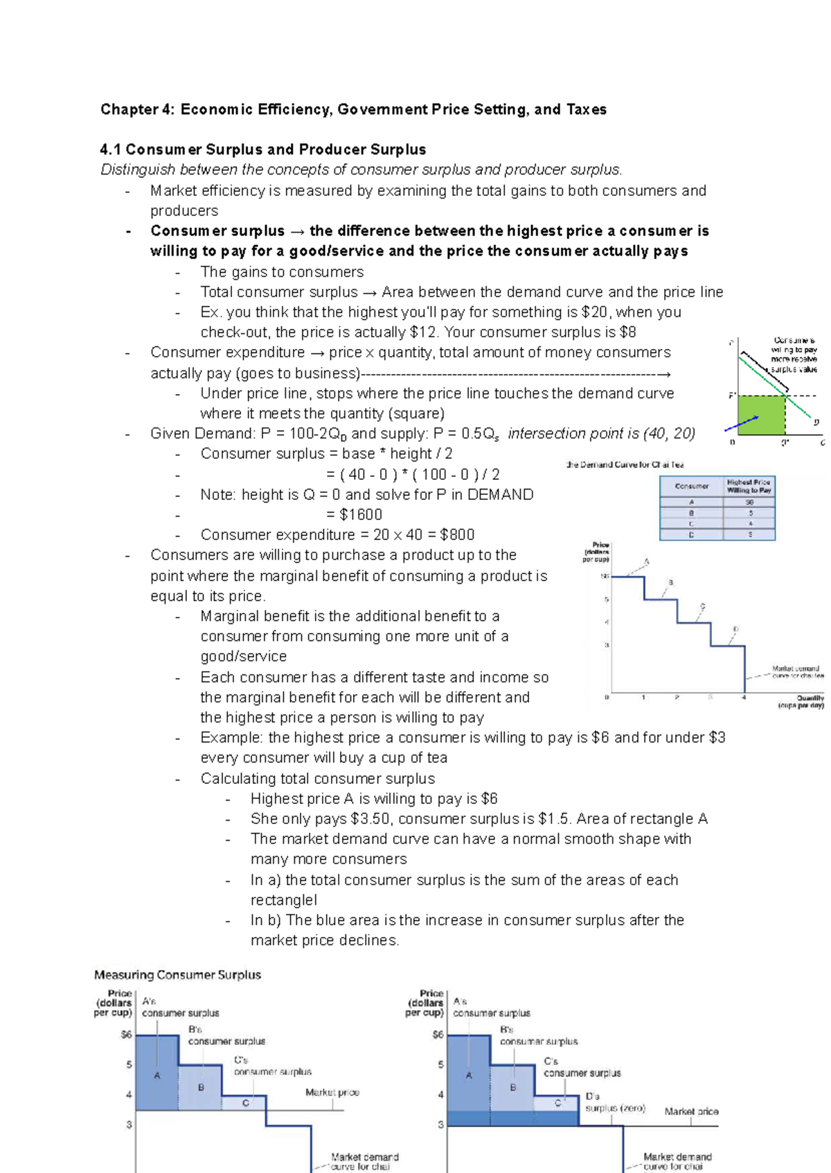 Econ 101: Chapter 4 - Economic Efficiency, Surplus, and Price Controls ...