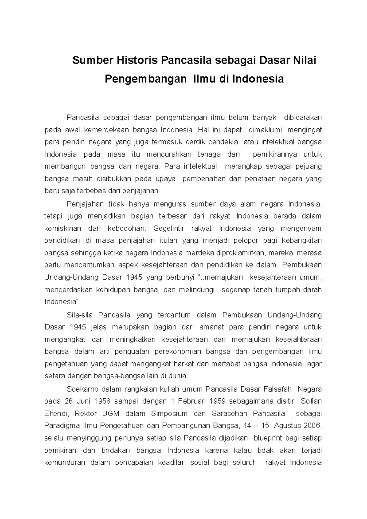 Pancasila sebagai Dasar Nilai dalam Pengembangan Ilmu di Indonesia ...