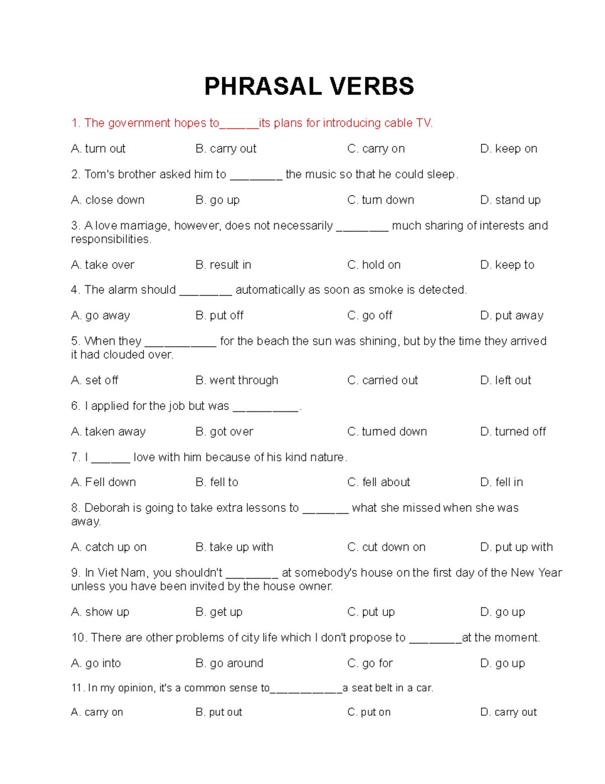 Phrasal Verbs 2 - Support Your English (Final Exam Prep) - Studocu