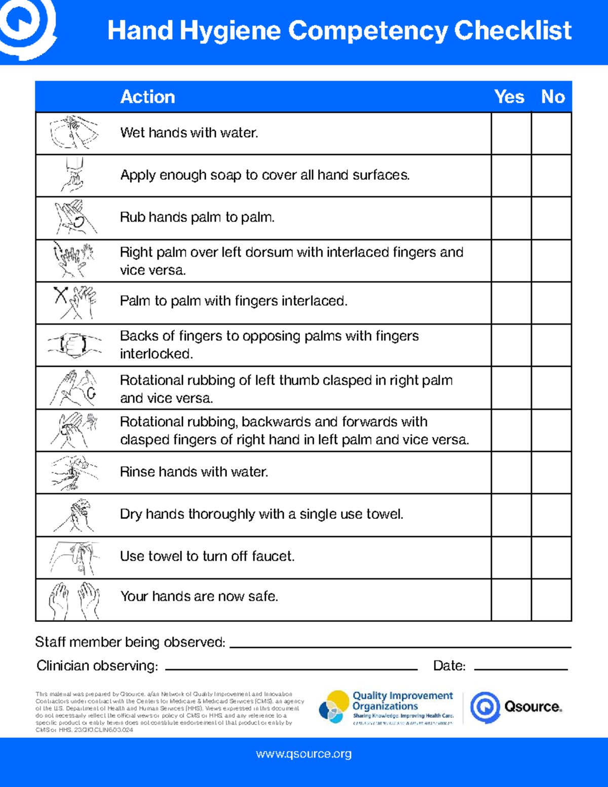 Hand Hygiene Competency Checklist v2 - 23.QIO.CLIN6.03.024 - Studocu