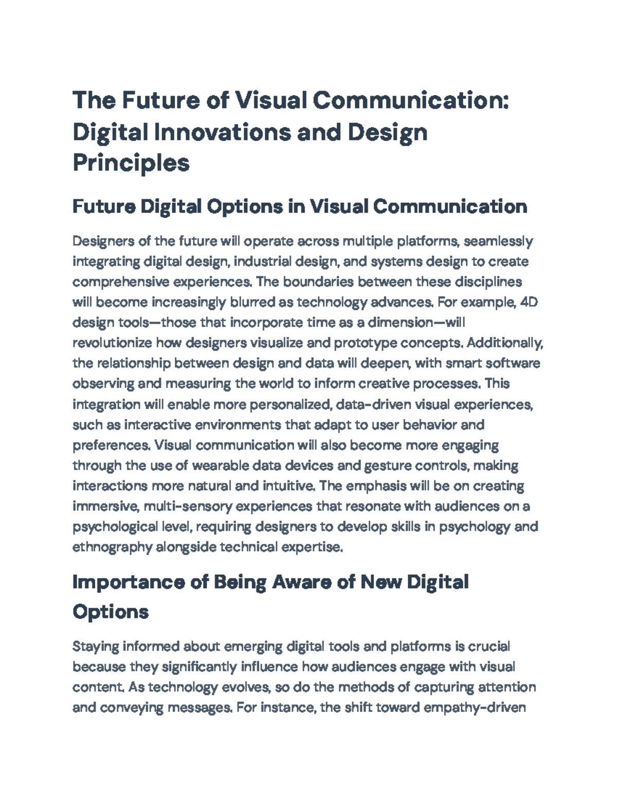 The Future of Visual Communication Digital Innovations & Design
