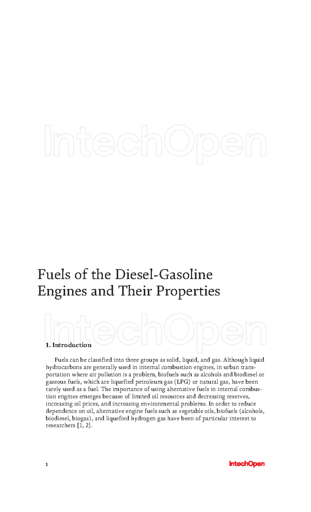 Fuels of the Diesel-Gasoline Engines 1 - Introduction Fuels can be ...