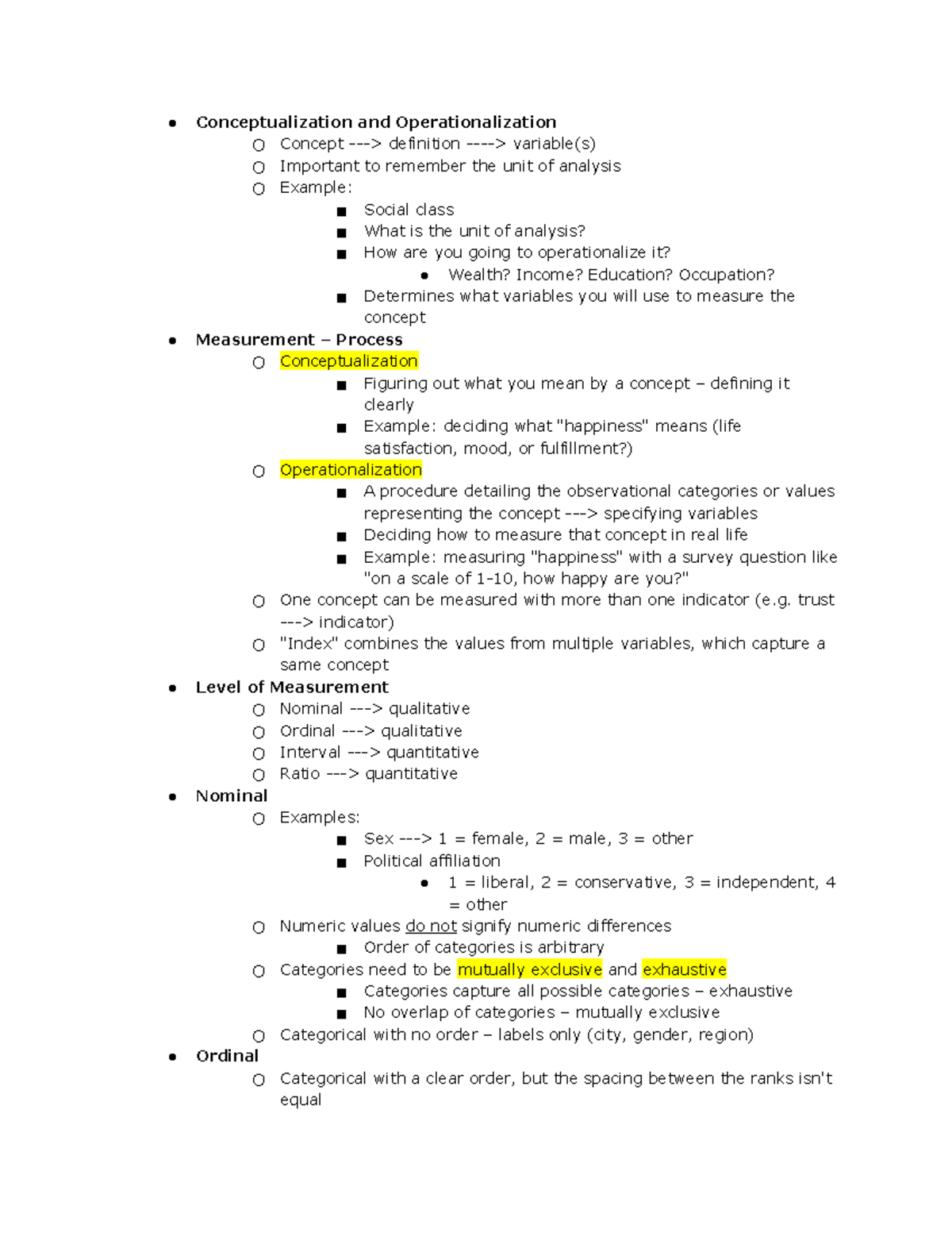 3306 Lecture 4: Conceptualization & Operationalization of Variables ...