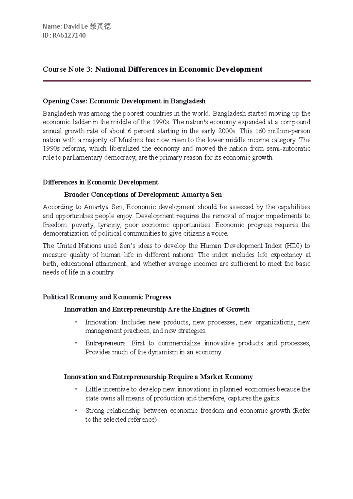 Course Note 3 IBM: National Economic Development Insights - Studocu