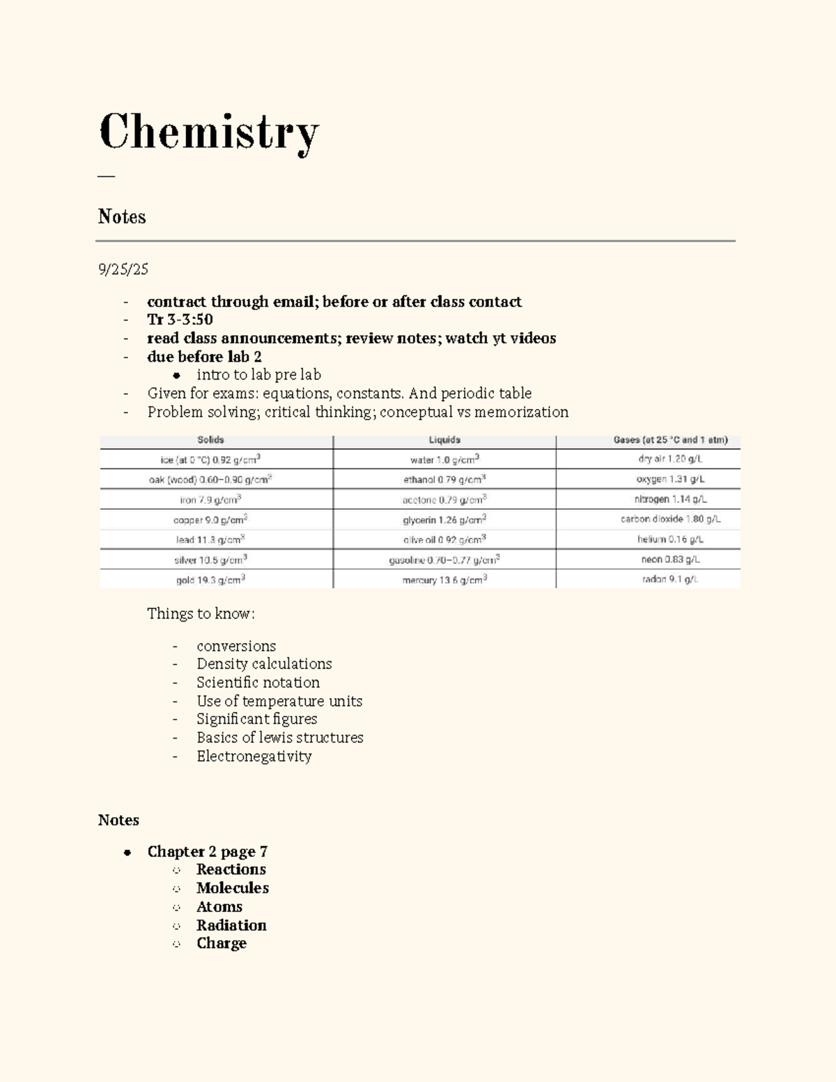 Chemistry Notes (CHEM 101): Key Concepts, Laws, and Stoichiometry - Studocu