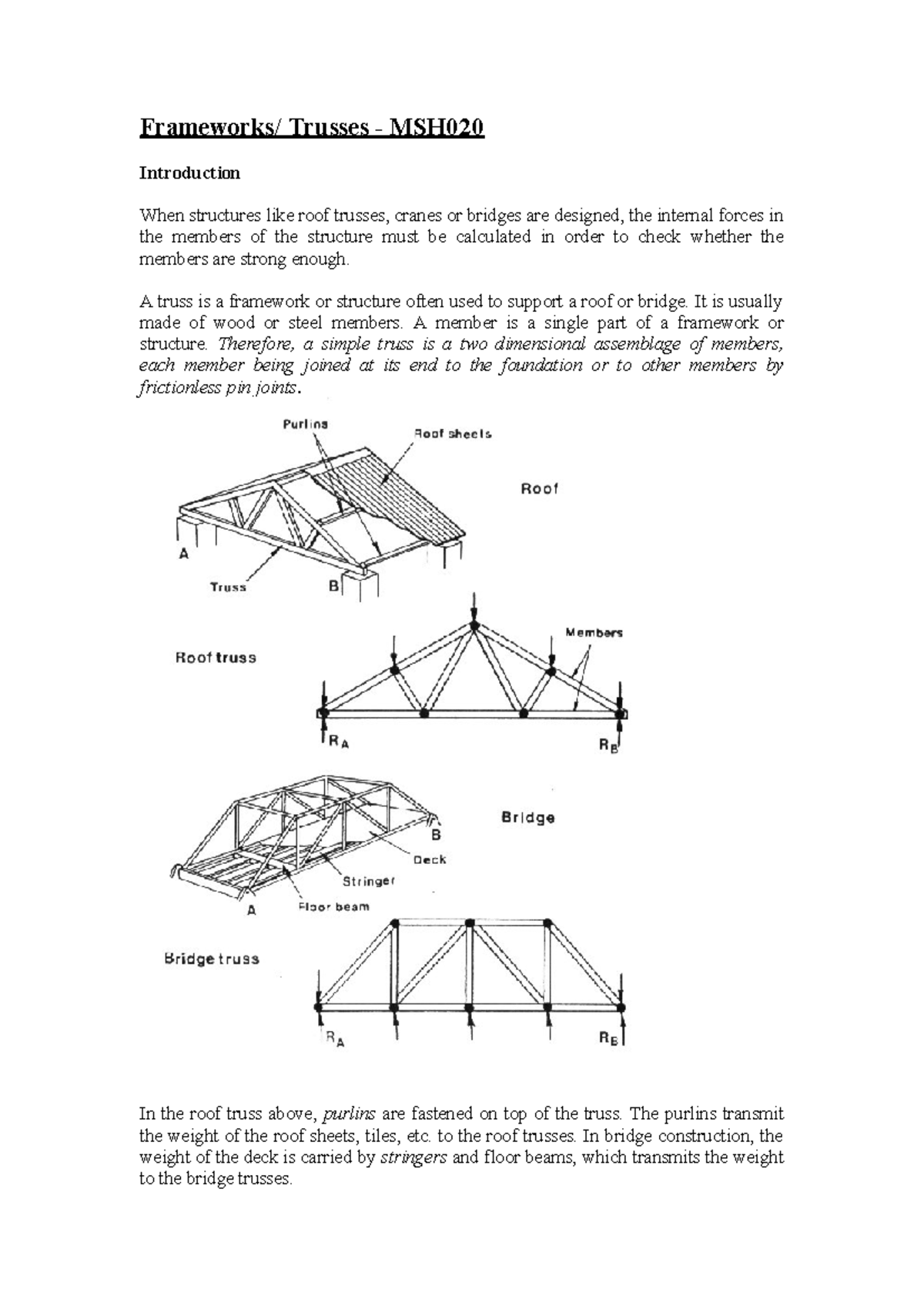 6 Frameworks in Strength of Materials - MSH Lecture Notes - Studocu