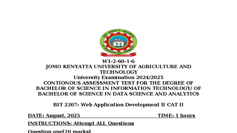 BIT 2207 Web App Dev II CAT II: JavaScript & CGI Programming Guide ...
