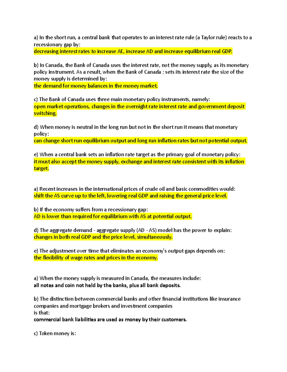 Econ 203 Final Exam Mock: Key Concepts and Questions - Studocu