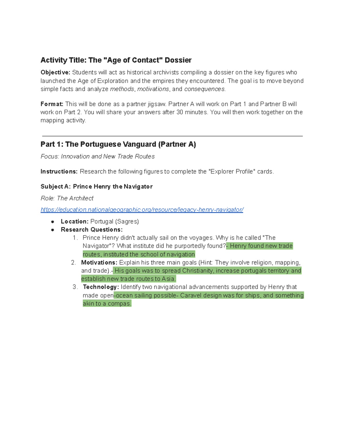 Exploration Dossier: Key Figures of the Age of Exploration (HIST 101 ...