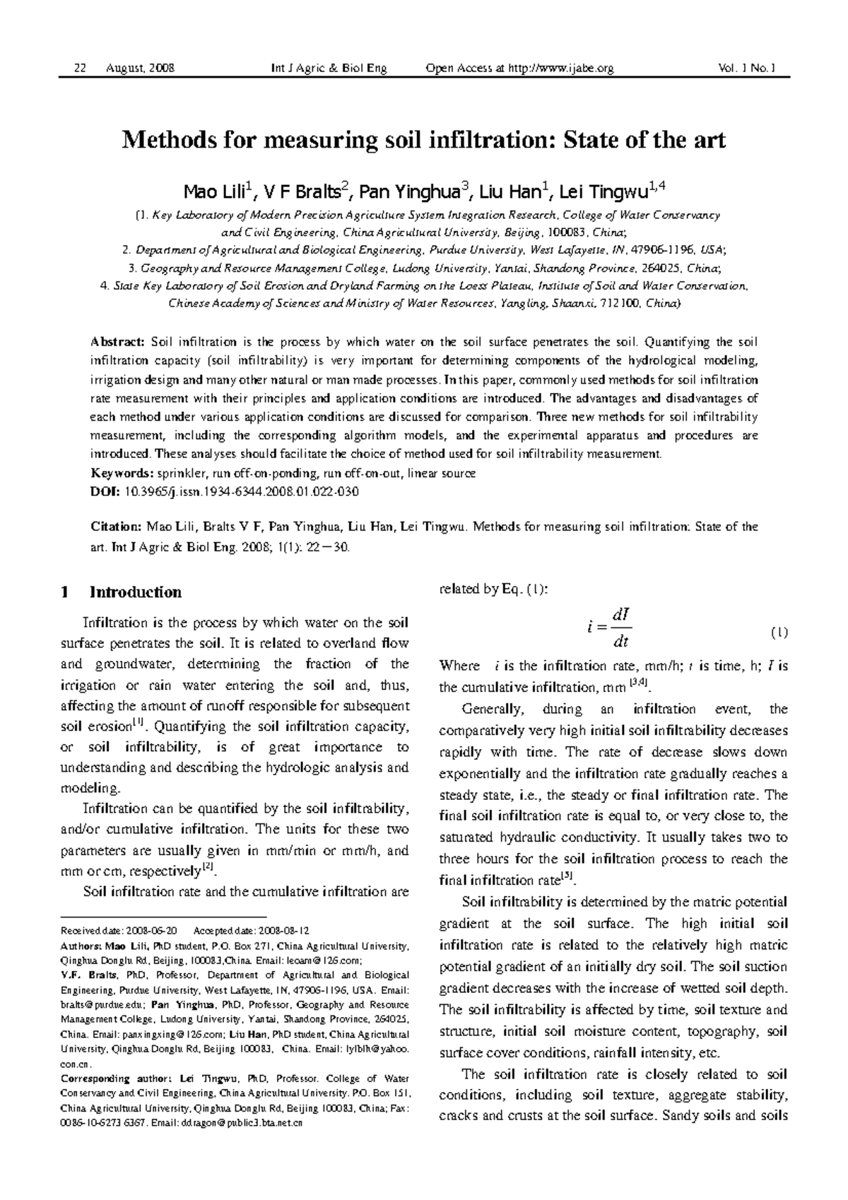 Methods for Measuring Soil Infiltration: Environmental Science Review ...