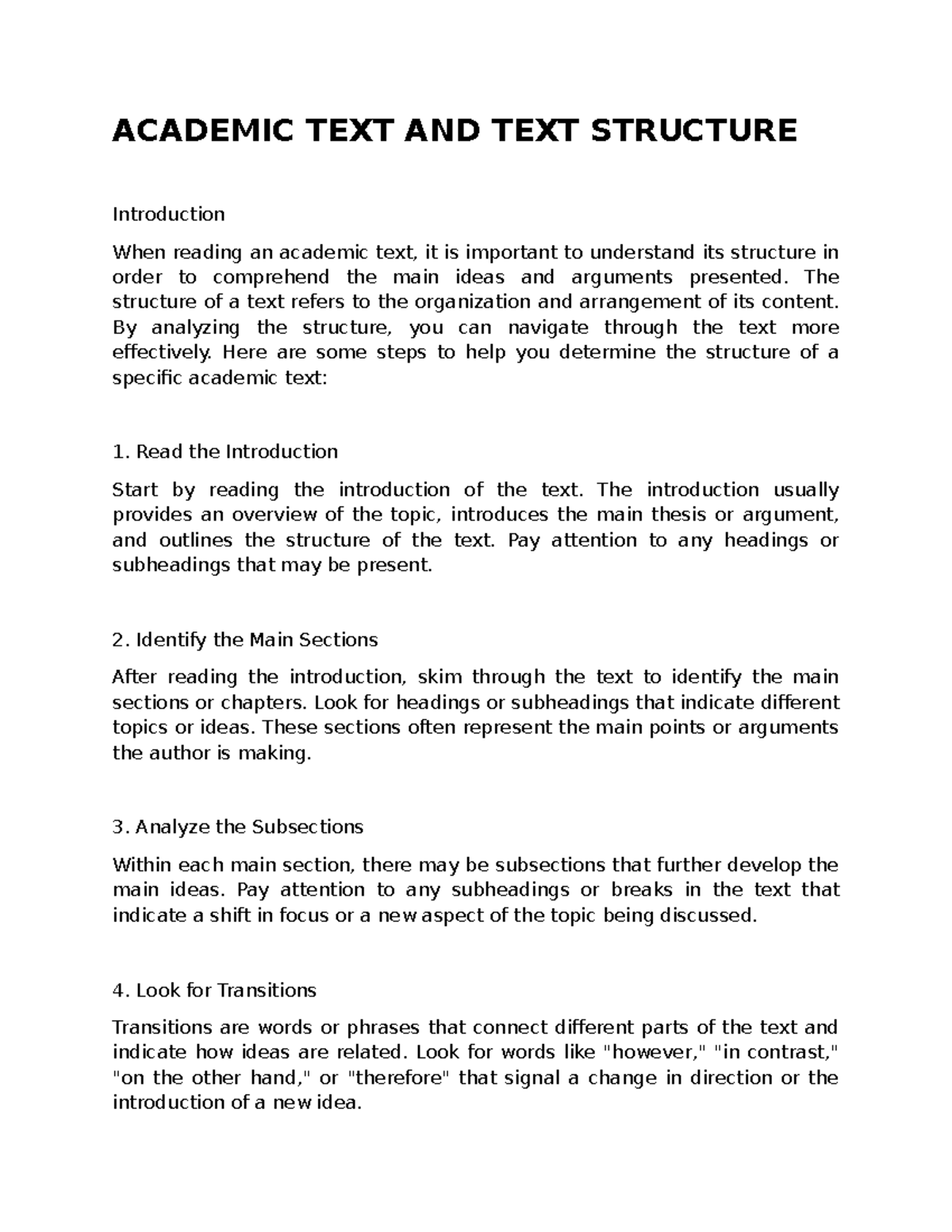 EAPP - Understanding Academic Text Structure & Effective Reading ...