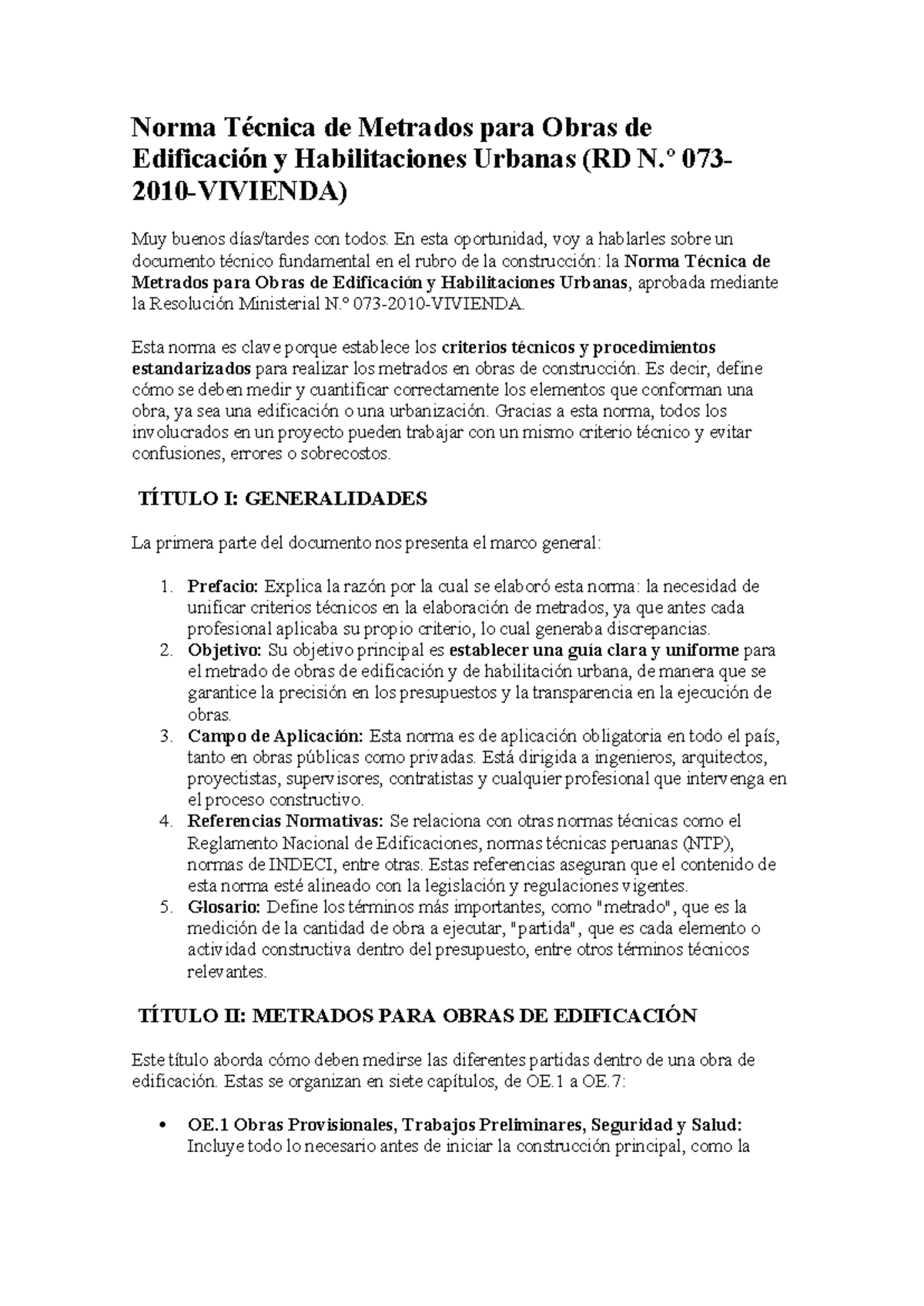 Norma Técnica de Metrados para Edificación y Habilitaciones Urbanas ...