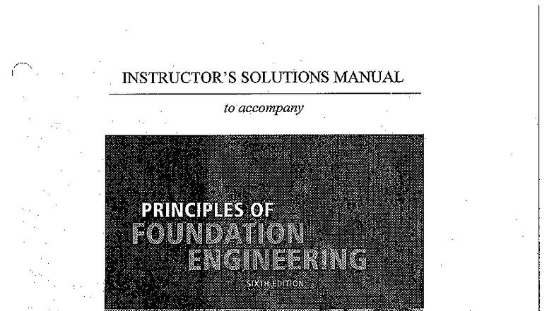 Solutions Manual for Principles of Foundation Engineering (6th Ed ...