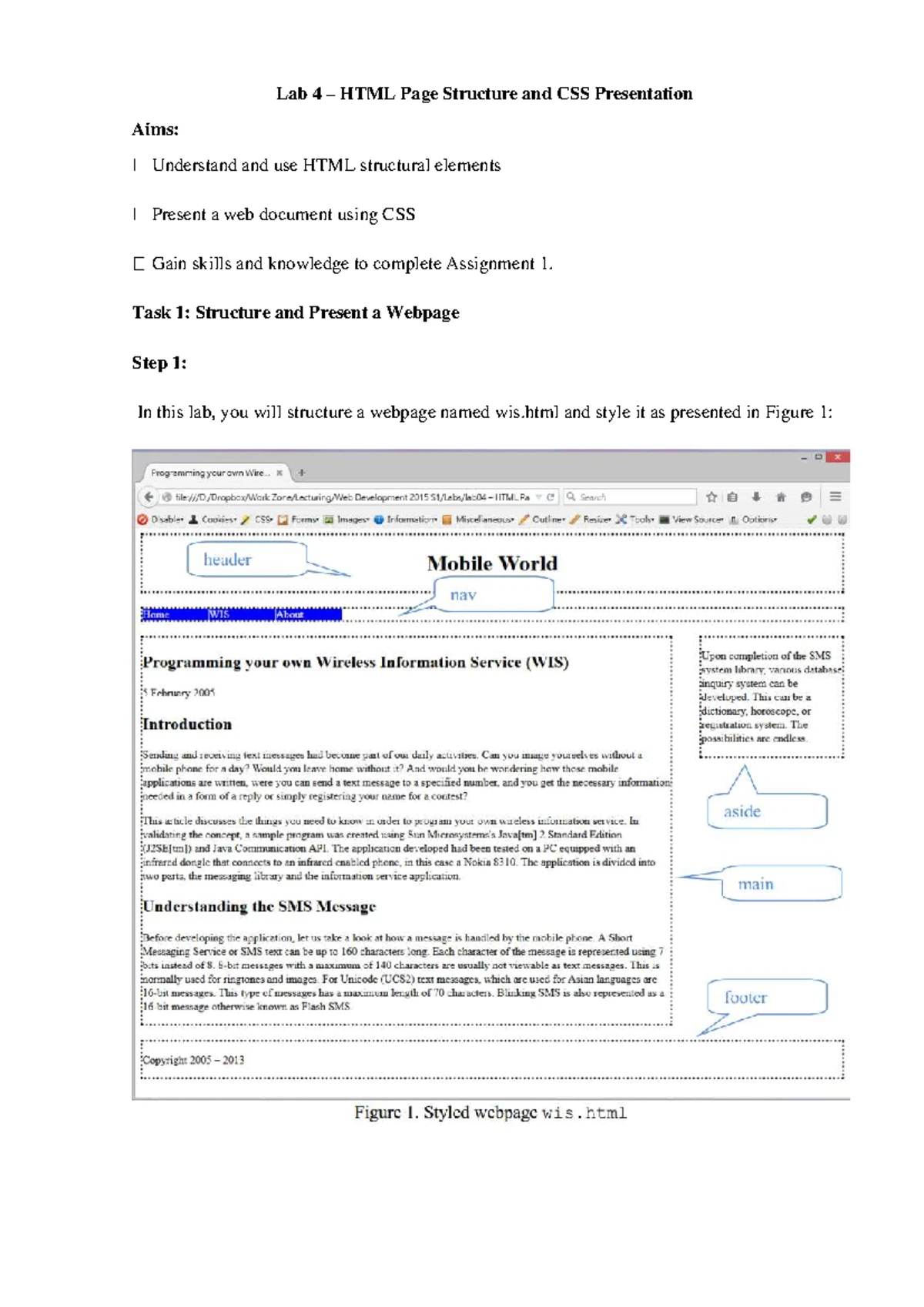 Lab 05: CSS Page Layout & HTML Structure Techniques for Web Design ...