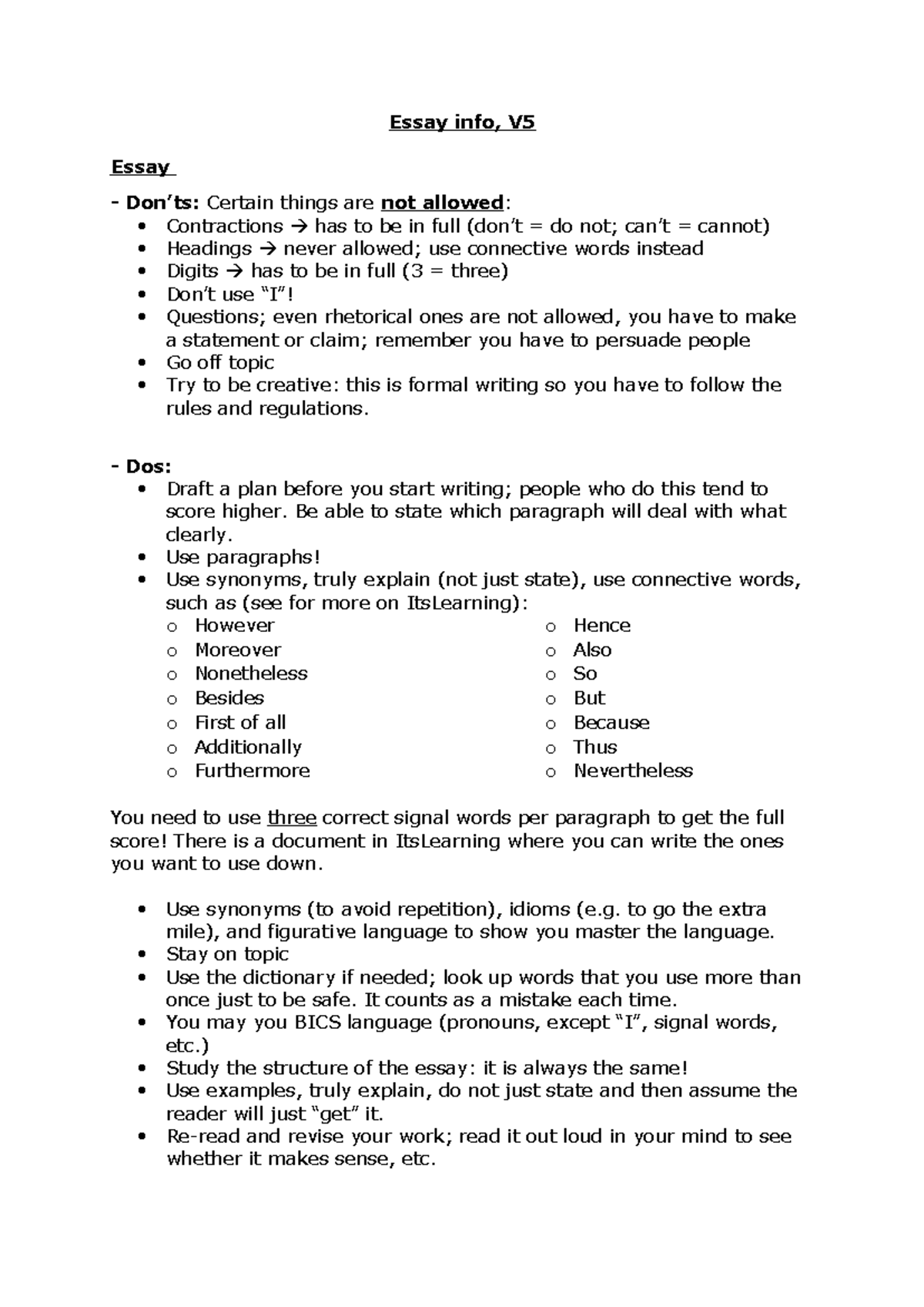 Essay Guidelines for Regular Programme V5: Structure & Tips - Studeersnel