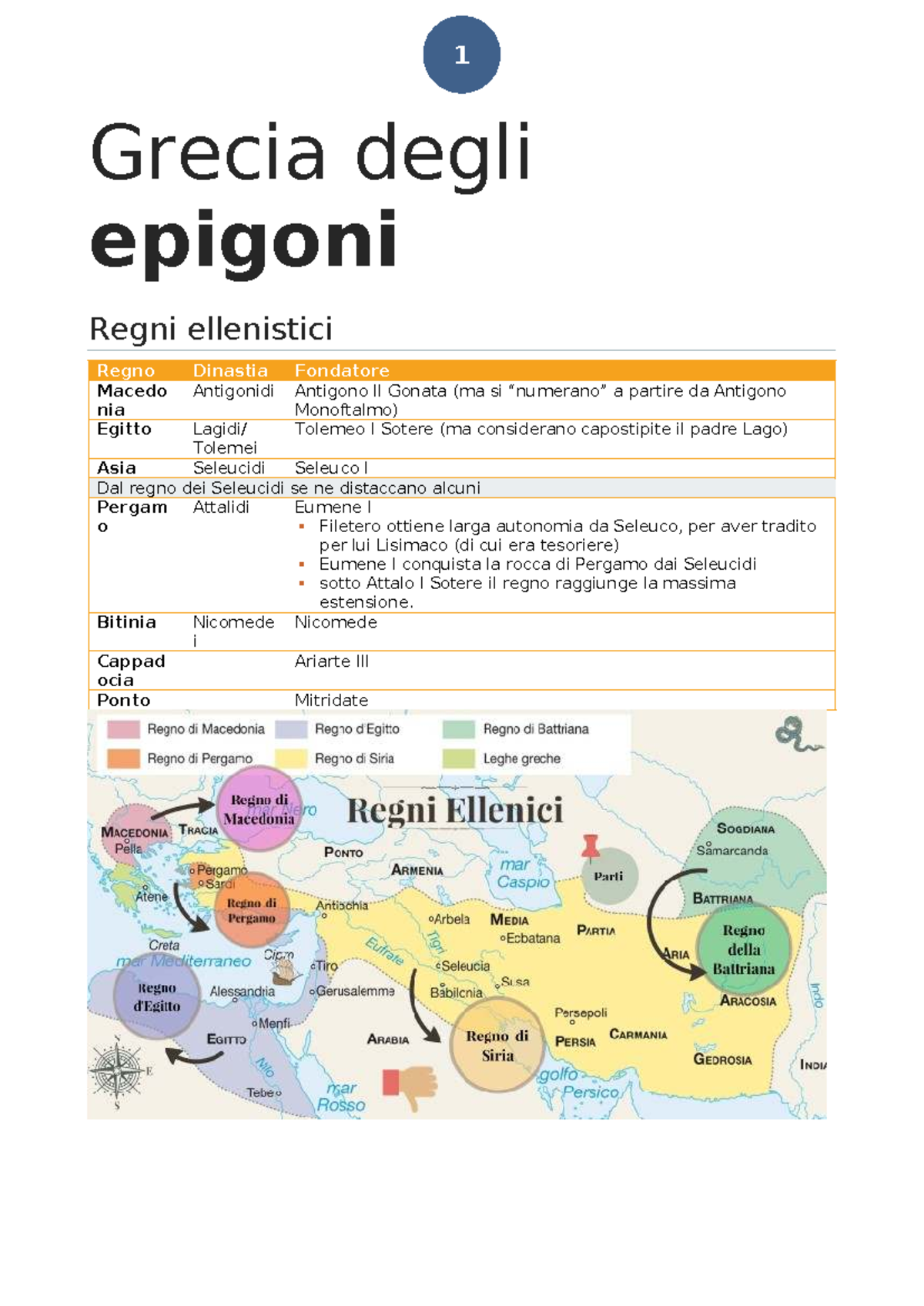 Età Ellenistica: I Regni degli Epigoni e le Loro Dinamiche - Studocu