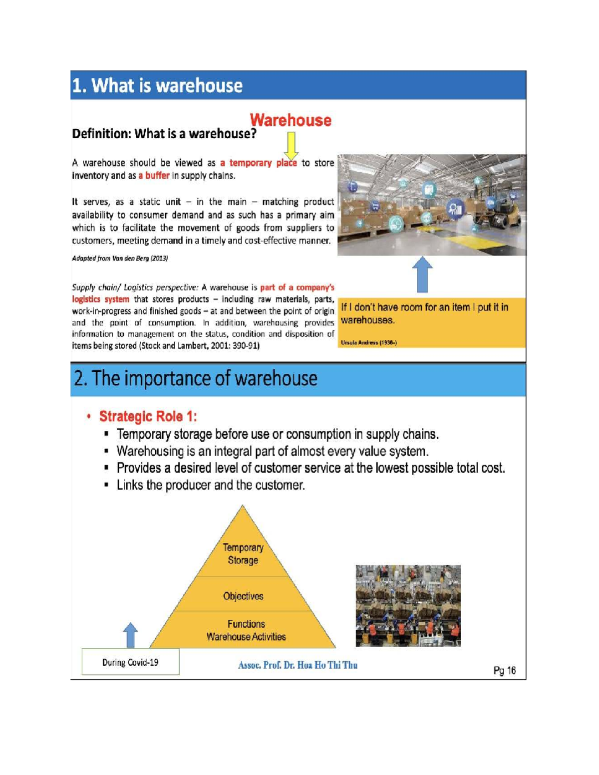 WEM 101: Understanding Warehouse Functions and Strategic Roles - Studocu