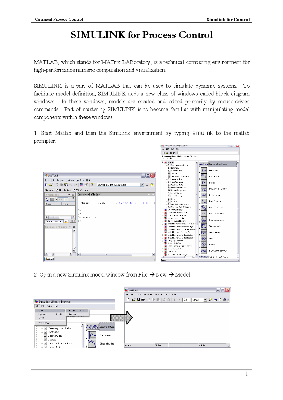 CGC022/CGC047 Simulink in Process Control: Exercises and Guidelines ...