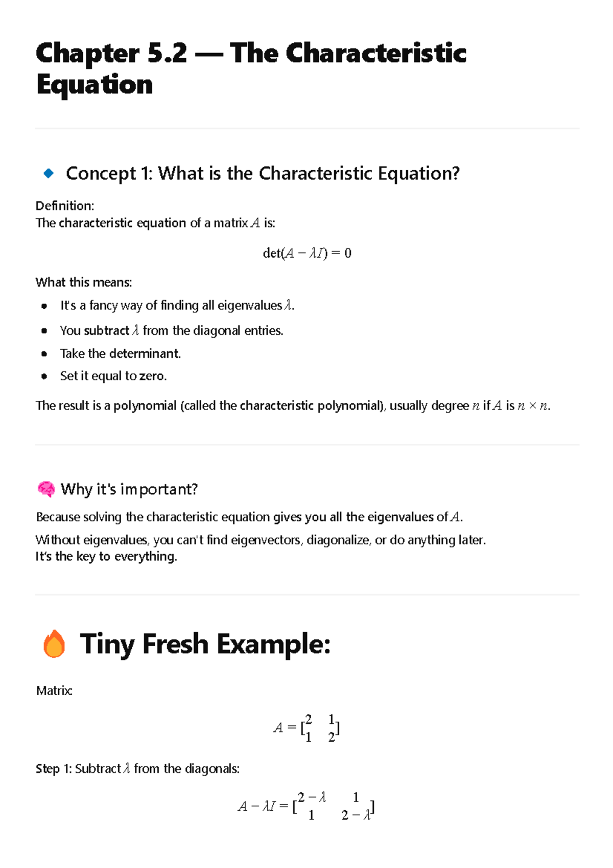 3 - Detailed note for Eigenvectors of Math 319. - Chapter 5 — The ...