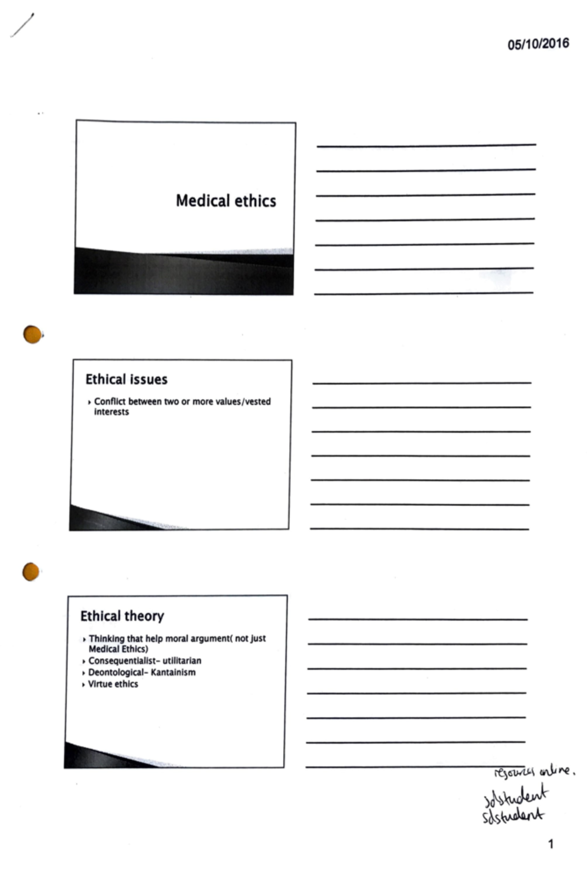 Medical Ethics 1: Key Theories and Case Studies Analysis - Studocu