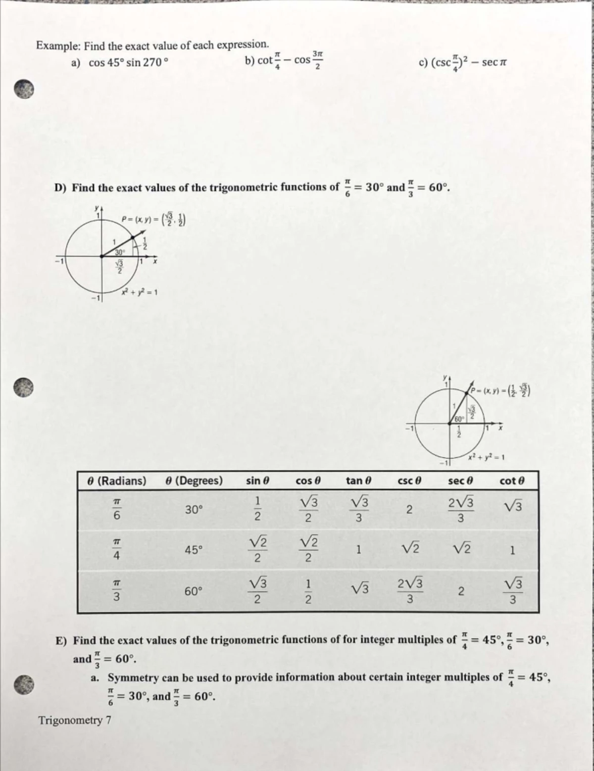 College Trig (MATH 101) final exam review questions and answers - Studocu