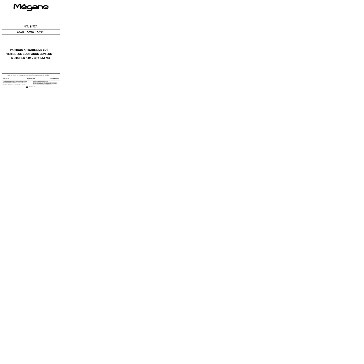 Manual de Taller para Motores Renault K4M y K4J - Edición 1999 - Document Preview