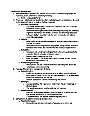 Performance Management - Study Notes & Assignments - Studocu
